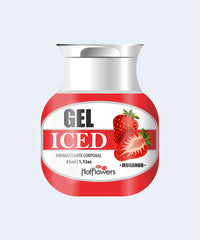 Gel Aromatizante Iced Morango 35ml - HOT FLOWERS
