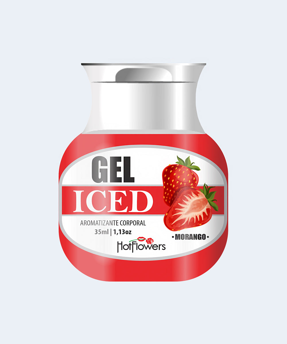 Gel Aromatizante Iced Morango 35ml - HOT FLOWERS