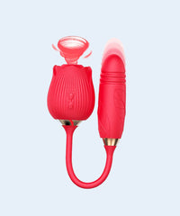 Vibrador de Ponto G e Clitóris com Vai e Vem Formato de Rosa Hortênsia - SEXY IMPORT