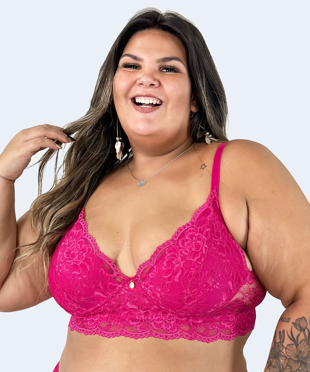 Sutiã sem Bojo com Aro Plus Size com tiras nas Costas - JACKIE LINGERIE