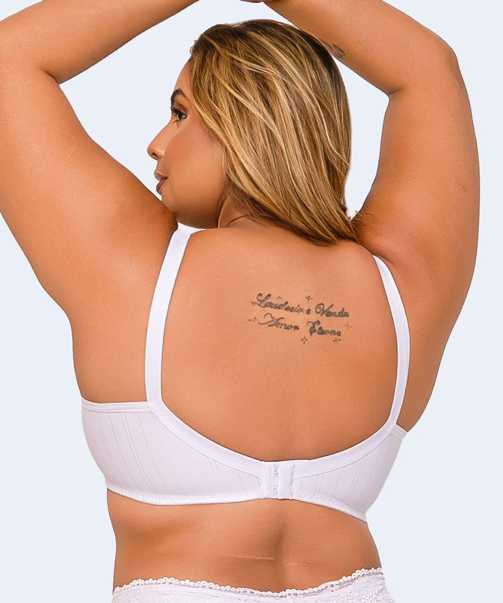 Sutiã Microfibra Trabalhada com base Renda Plus Size - VI LINGERIE