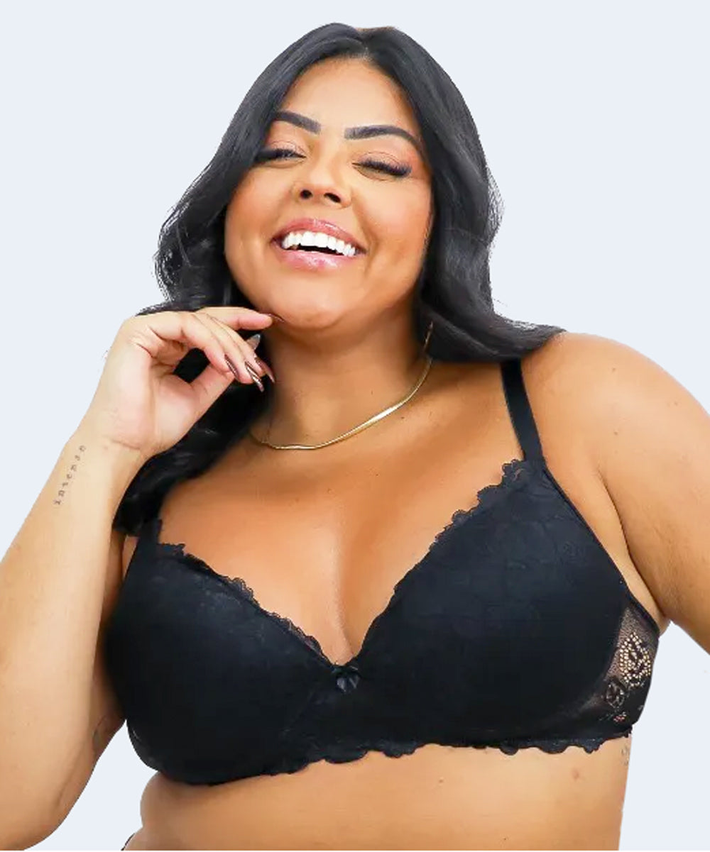 Sutiã de Renda com Bojo Plus Size - JACKIE LINGERIE