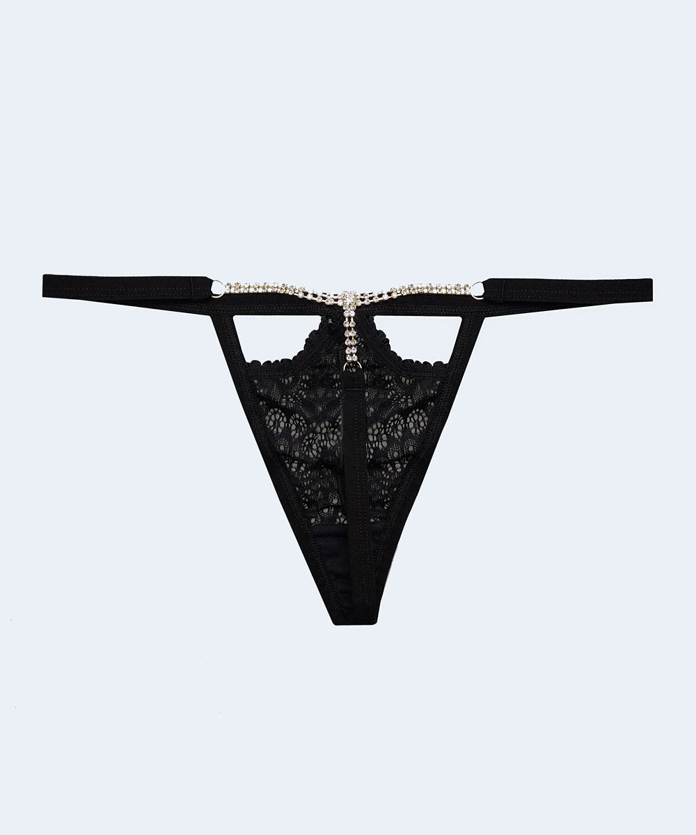 Calcinha Renda String com Strass - MARYS LENE