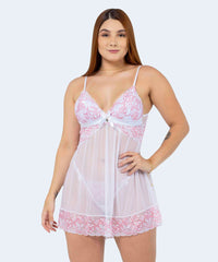 Camisola de Tule com Renda Bicolor - SANTA PASSION NOITE