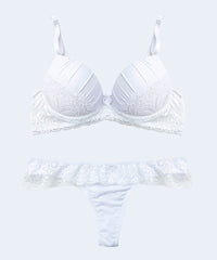 Conjunto de Microfibra com Renda Calcinha Tanga Fio Dental - FEMME FATALLE