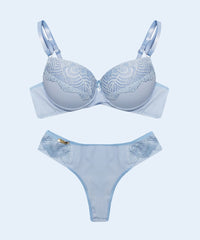 Conjunto Canelado com Renda Biquini Fio Duplo - FEMME FATALLE