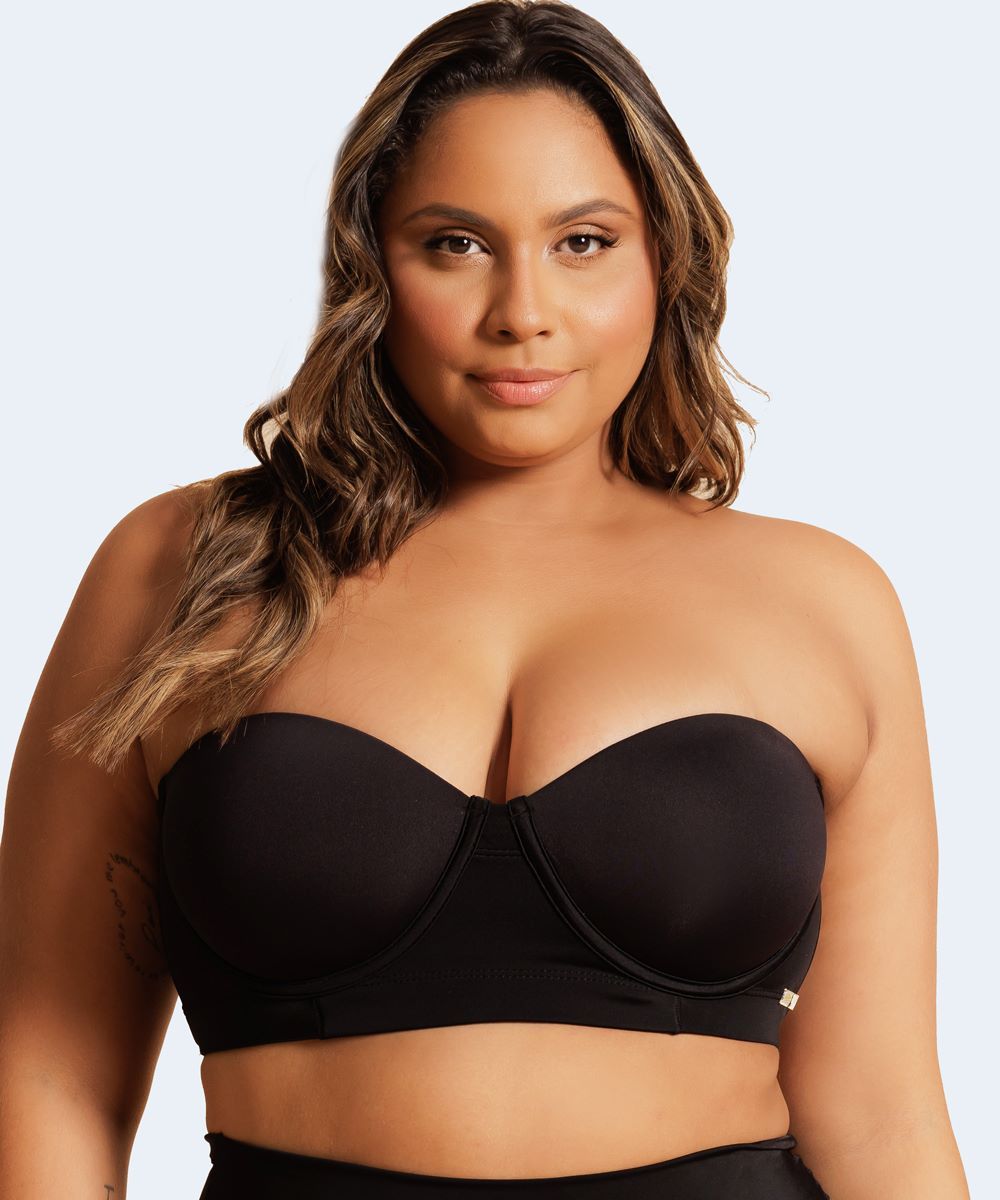 Sutiã de Microfibra Estruturado Tomara que Caia Plus Size - THAIS FERREIRA