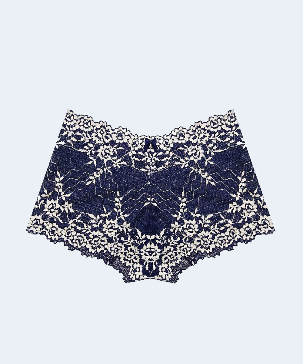 Calcinha Caleçon com Renda Bicolor - PATNER