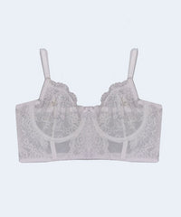 Sutiã Cropped com Renda e Tule sem Bojo com Aro - PATNER