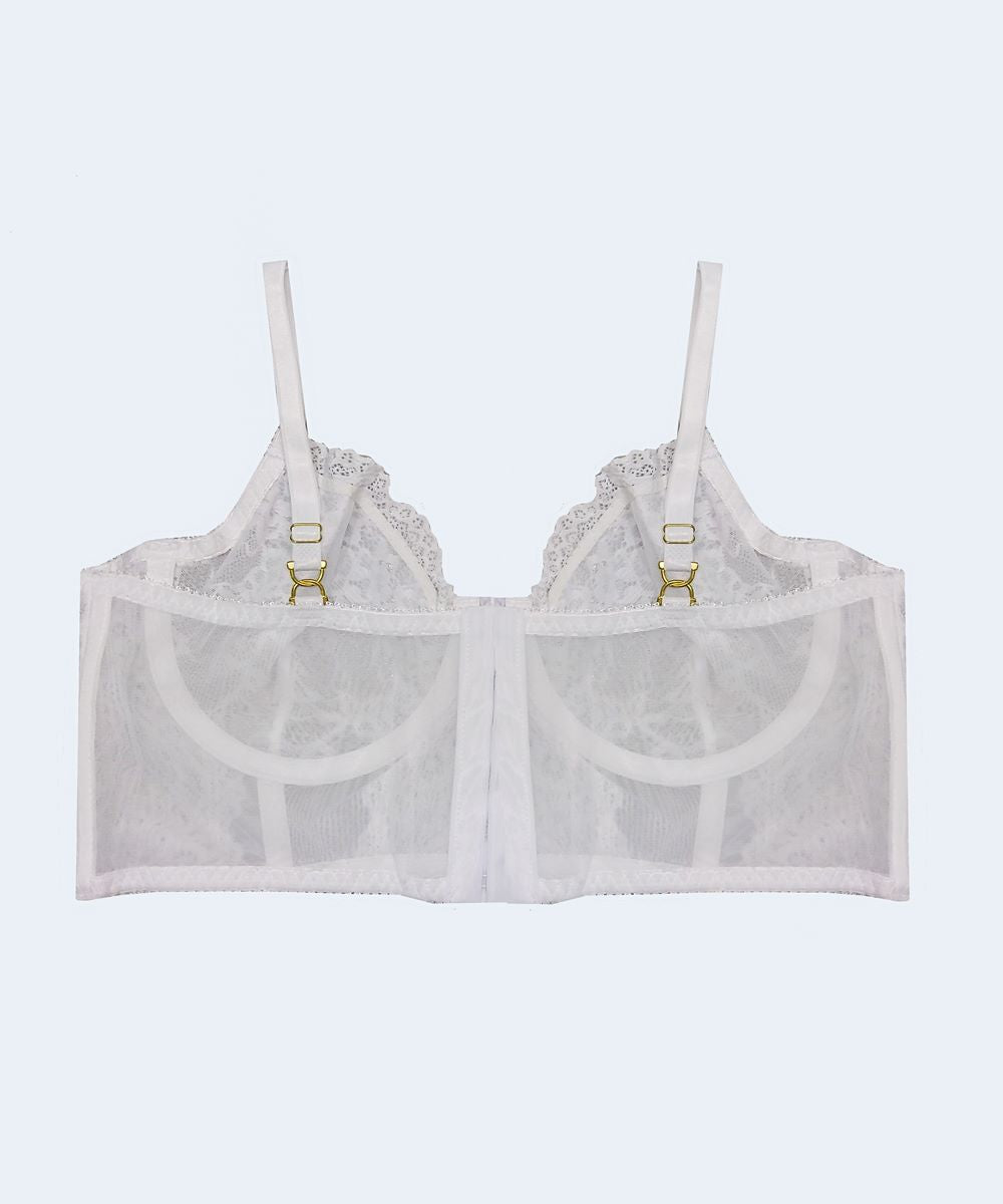 Sutiã Cropped com Renda e Tule sem Bojo com Aro - PATNER