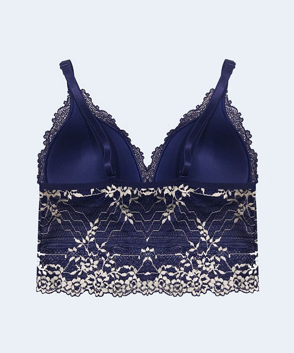Sutiã Cropped com Renda Bicolor - PATNER