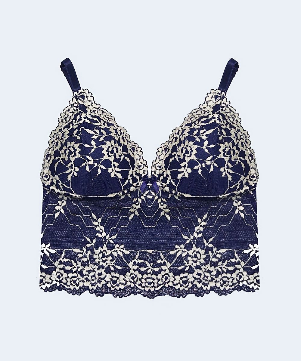 Sutiã Cropped com Renda Bicolor - PATNER