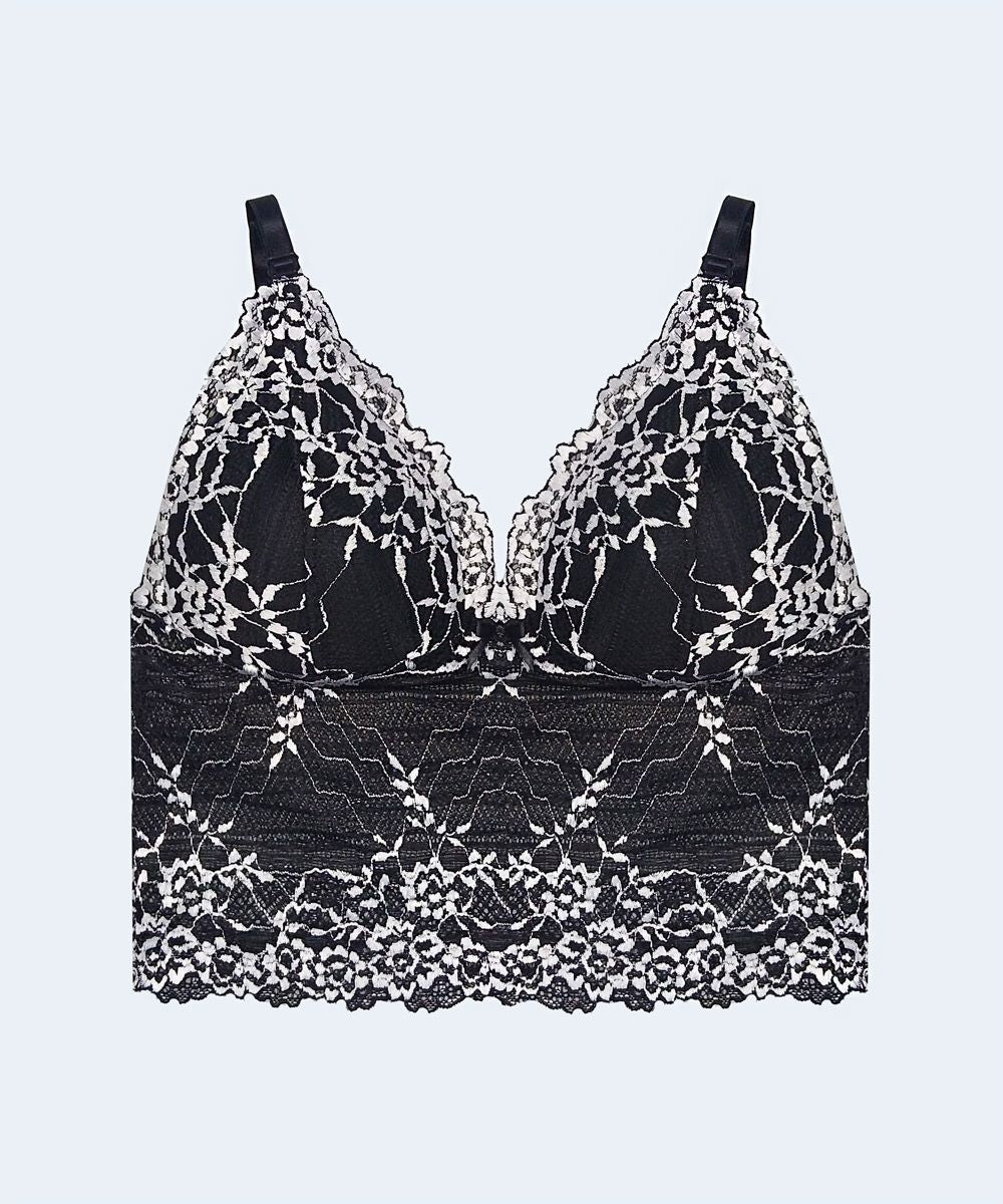 Sutiã Cropped com Renda Bicolor - PATNER