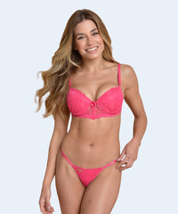 Conjunto de Renda Mini Corpete Calcinha String - FEMME FATALLE