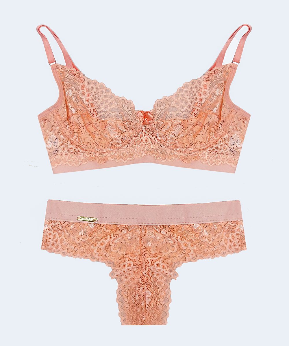 Conjunto de Renda Sem Bojo com Aro e Elástico - FEMME FATALLE