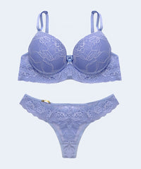 Conjunto de Renda Calcinha Fio Duplo com Microfibra - FEMME FATALLE
