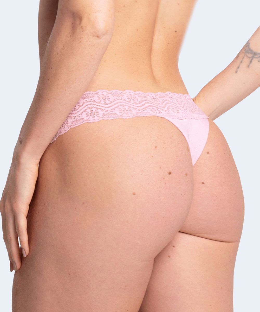Calcinha Fio Duplo com Renda (Linha Nanotec) - Estilo Natural