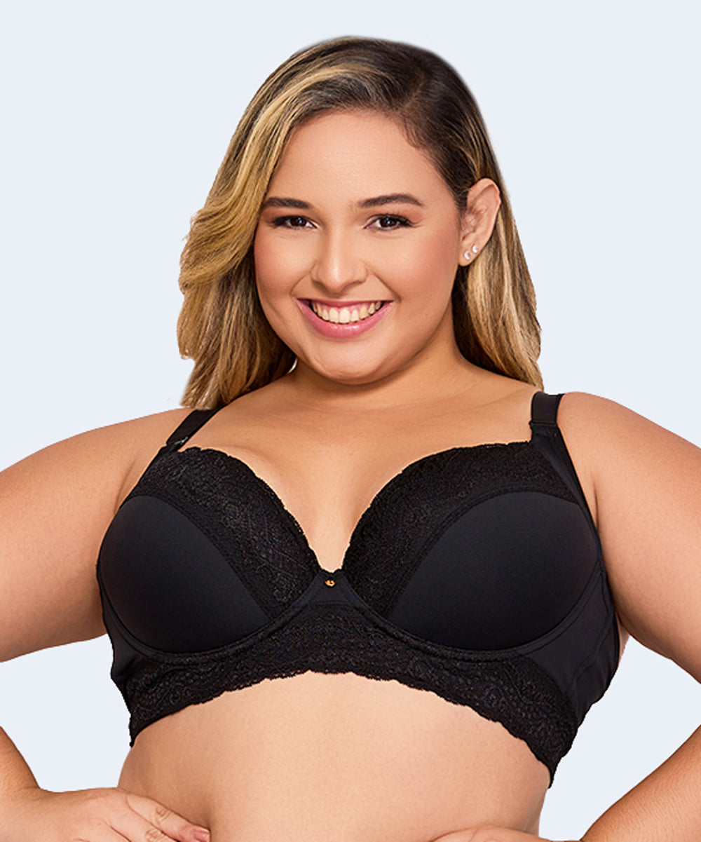 Sutiã Plus Size Redutor Renda Decote e Base - NAYANE