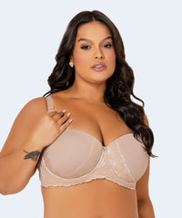 Sutiã De Microfibra Com Detalhe Em Renda Tomara Que Caia Plus Size - VI LINGERIE