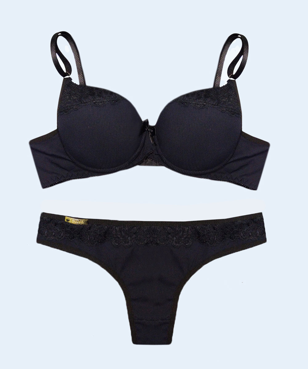 Conjunto Canelado com Renda Fio Duplo - FEMME FATALLE