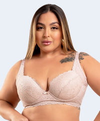 Sutiã Plus Estruturado Microfibra E Renda com Suporte - SANTA PASSION
