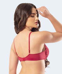 Sutiã com bojo de Renda e Microfibra na Base e Biju - JACKIE LINGERIE