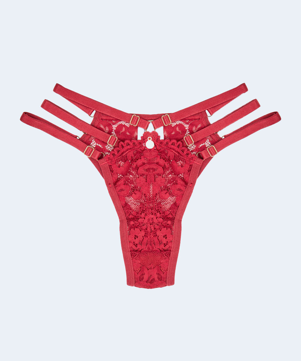 Calcinha String de Renda com 3 Tiras nas Laterais - JACKIE LINGERIE