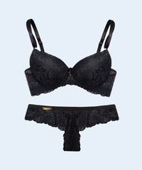 Conjunto Renda Calcinha Biquini Fio - FEMME FATALLE