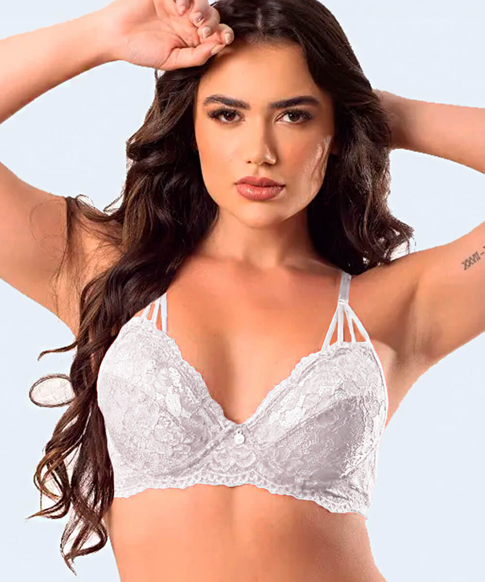 Sutiã sem Bojo com Aro e Tiras nas Alças - JACKIE LINGERIE