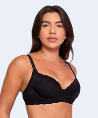 Sutiã De Microfibra Base Redutor Renda Decote E Base - NAYANE LINGERIE