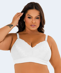 Sutiã Microfibra Trabalhada Bojo Triangular Renda Plus Size - VI LINGERIE