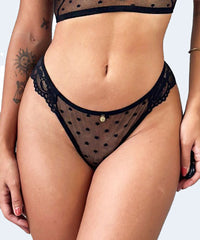Calcinha Fio Rendada Tule Love - JACKIE LINGERIE