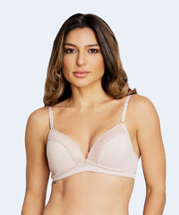 Sutiã Top Bojo Triangular sem Aro Microfibra com Renda Decote NAYANE