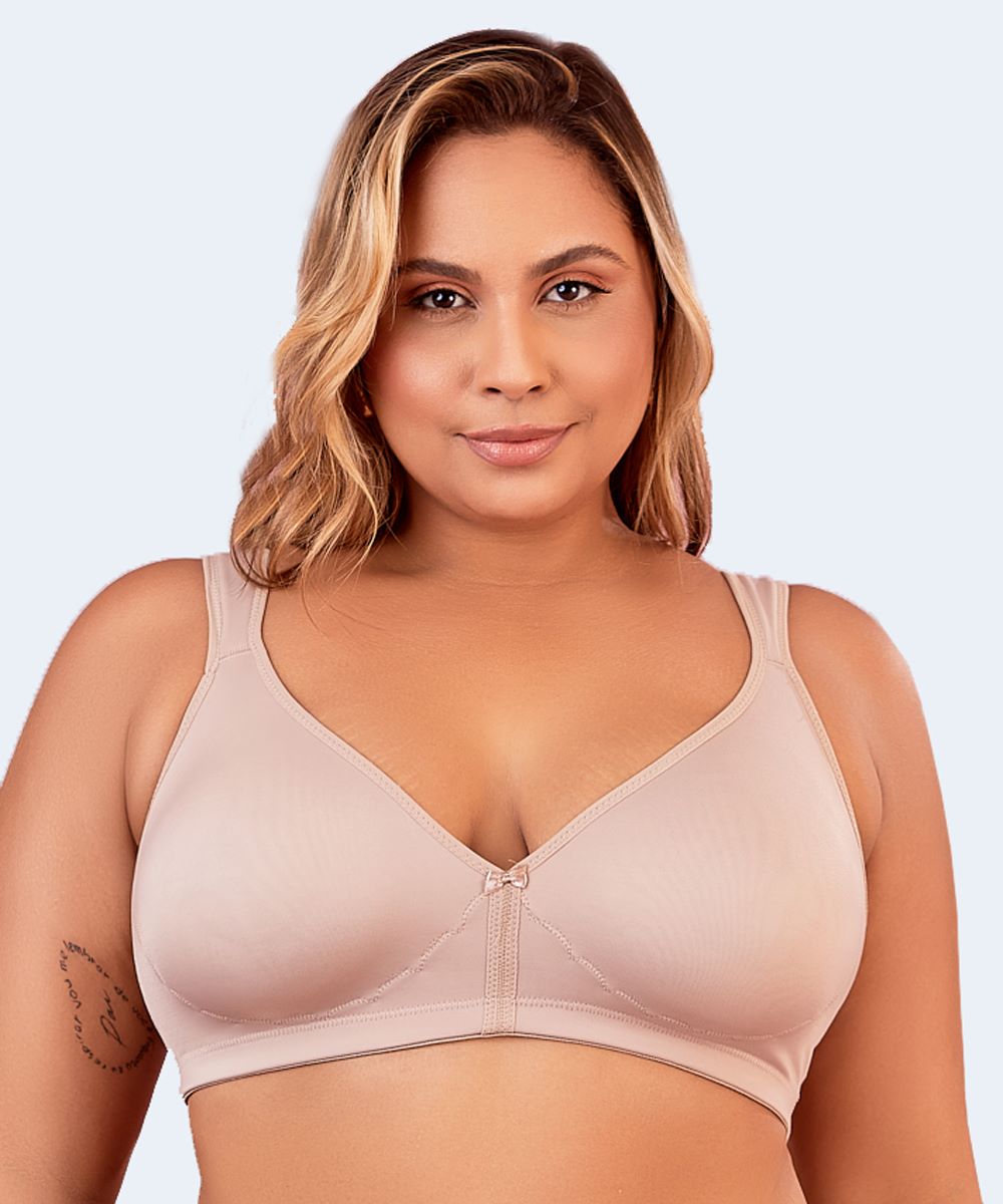 Sutiã Moldado Duplo sem Bojo Alça Reforçada Plus Size - VI LINGERIE