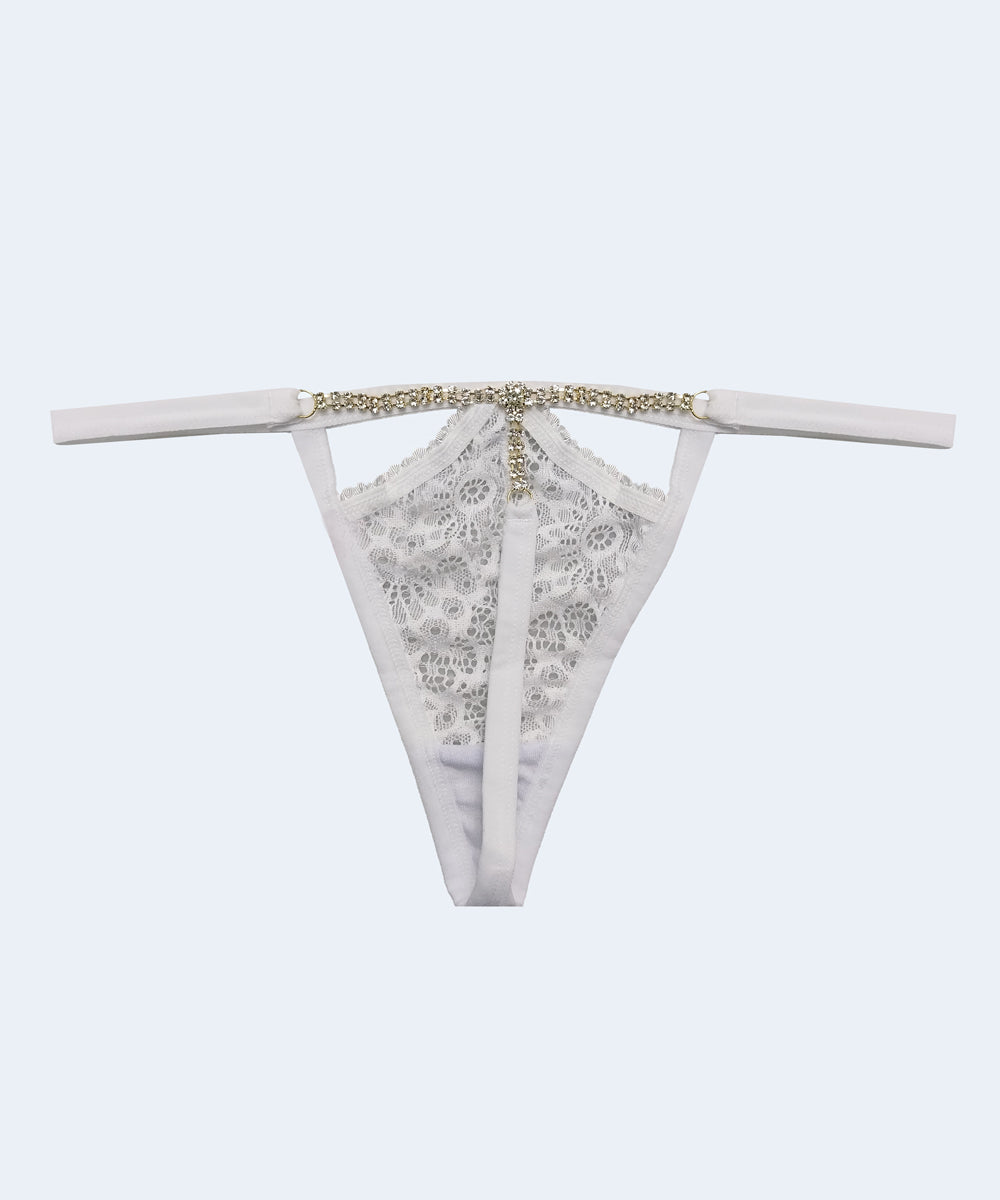 Calcinha Renda String com Strass - MARYS LENE