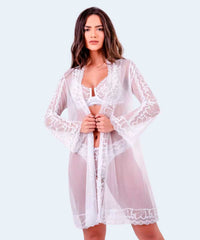 Robe Tule com Detalhes em Renda - SANTA PASSION NOITE