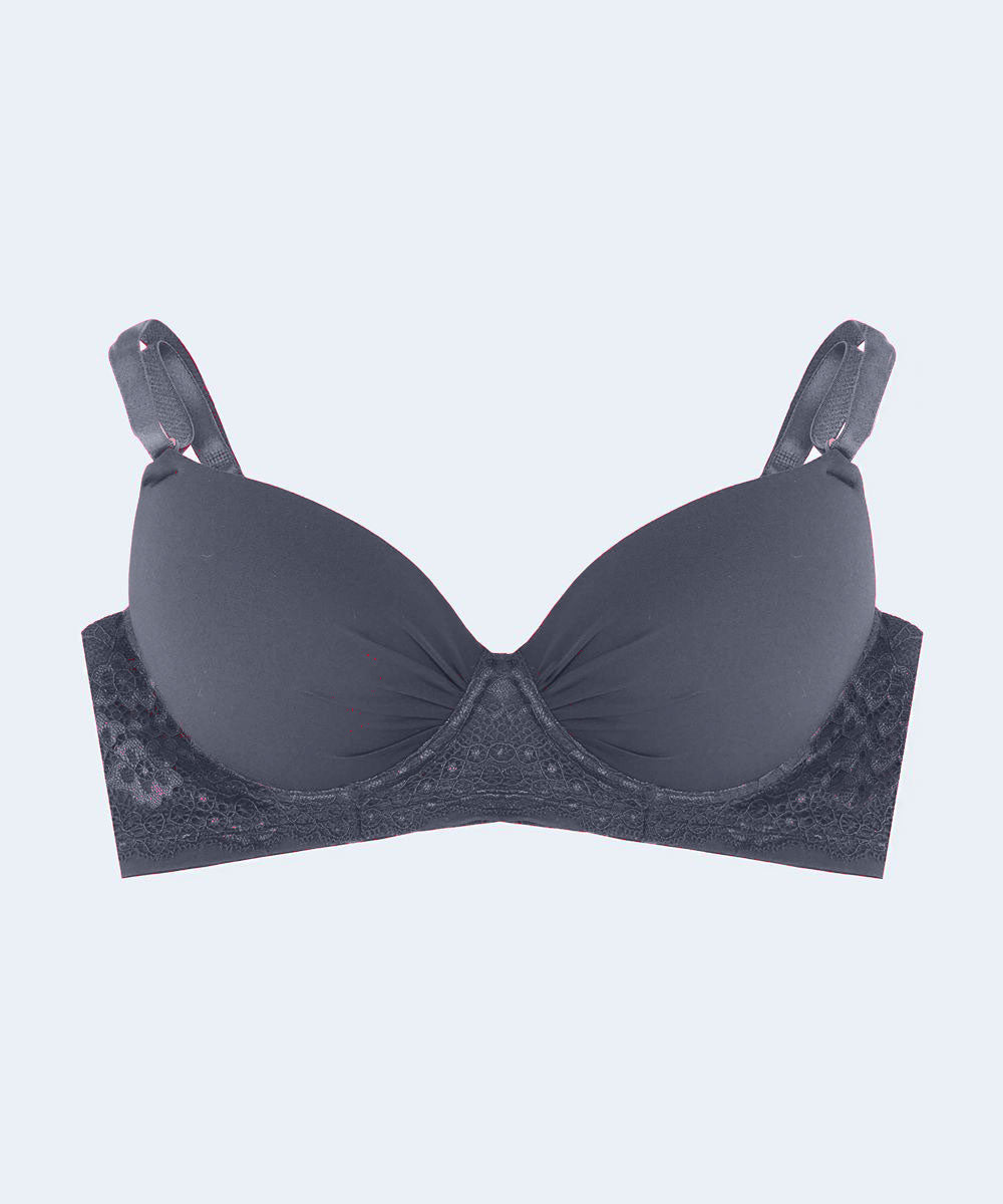 Sutiã de Microfibra com Renda Copa C Slim - SANTA PASSION