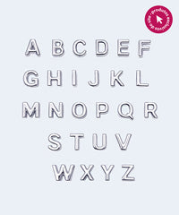 Letras do Alfabeto em Metal Prateado para Lingerie Personalizada Unidade - YAFFA LINGERIE