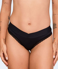 Calcinha Tanga Cavada Microfibra com Renda - NAYANE