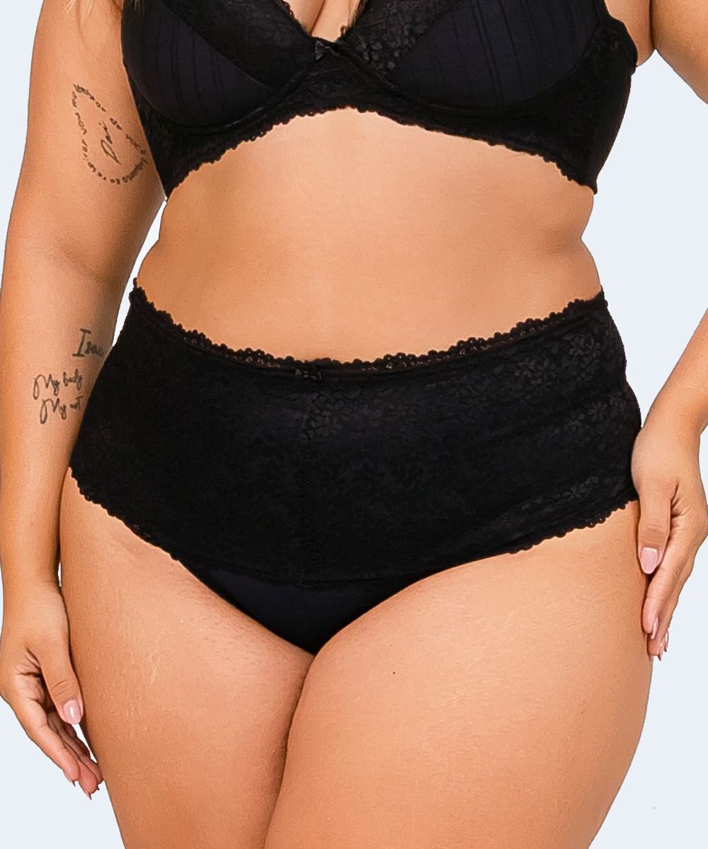 Calcinha Microfibra Trabalhada renda nas laterais Plus Size - VI LINGERIE