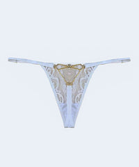 Calcinha String de Renda e Tule com Biju - MARYS LENE
