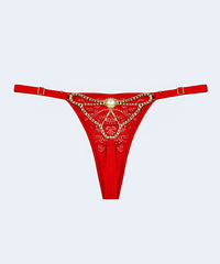 Calcinha de Renda String com Biju - MARYS LENE