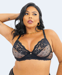 Sutiã Tule de Coração Sem Bojo Com Aro Plus Size - JACKIE