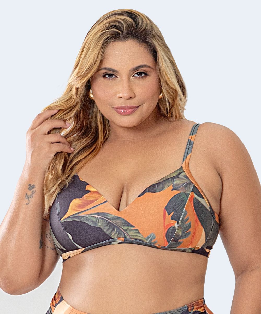 Top Triangular Plus Size Estampado FAMILIA ESTAMPADA - PATHY