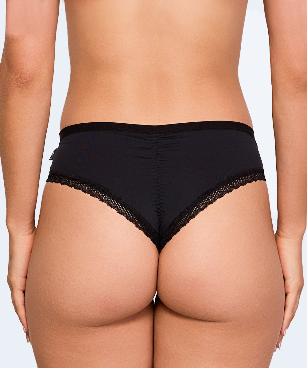 Calcinha Tanga Cavada Microfibra com Renda - NAYANE
