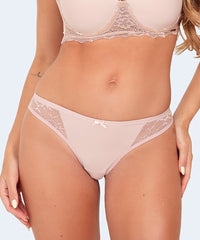 Calcinha de Microfibra com Renda Fio Dental (Linha Luxurious Slim) SANTA PASSION