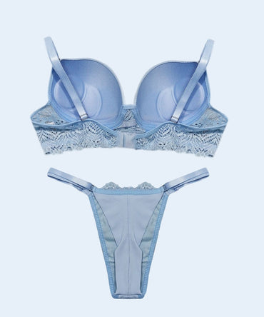 Conjunto Canelado com Renda String - FEMME FATALLE