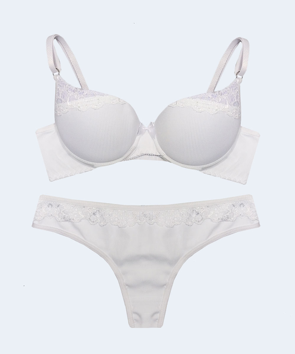 Conjunto Canelado com Renda Fio Duplo - FEMME FATALLE