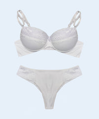 Conjunto Canelado com Renda Biquini Fio Duplo - FEMME FATALLE