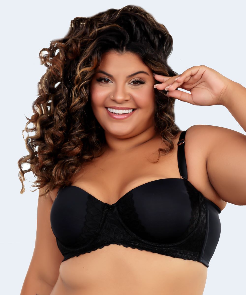 Sutiã De Microfibra Com Detalhe Em Renda Tomara Que Caia Plus Size - VI LINGERIE